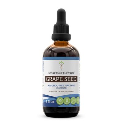 Secrets of the Tribe Grape Seed Tincture Alcohol-Free Extract, Grape (Vitis Vinifera) Dried Seed Tincture Supplement (4 FL OZ)