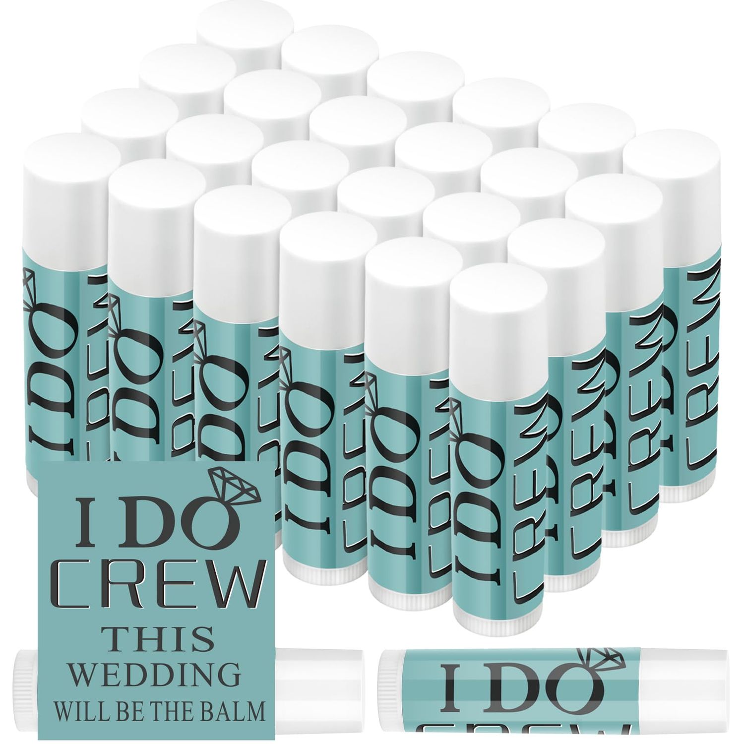 Suttmin 24 Pcs Bachelorette Lip Balm I Do Crew Wedding Party Gifts Bachelorette Lip Balm Gift Wedding Favors for Party Guest Supplies(Green)