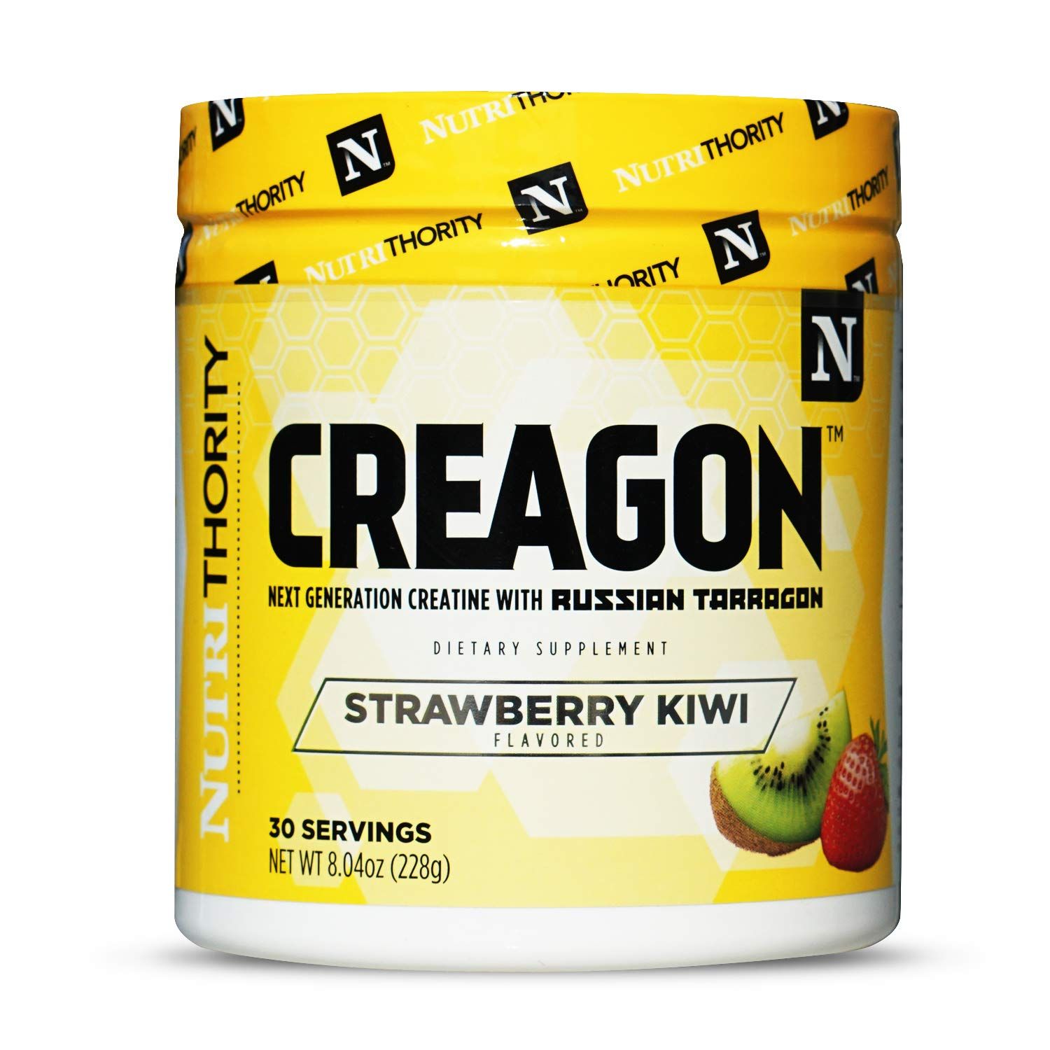 Nutrithority Creagon Next Generation Creatine, Strawberry Kiwi, 30 Servings - Improve Muscle Recovery, Russian Tarragon Infused Creatine Post Workout Drink - Build Muscle, Strength, and Gains