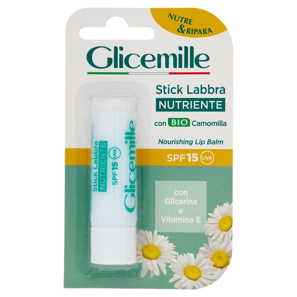 GLICEMILLE STICK LABBRA NUTRIENTE, Nourishing Lip Stick with Chamomile, Glycerin and Vitamin E, 1 Count (Pack of 1)