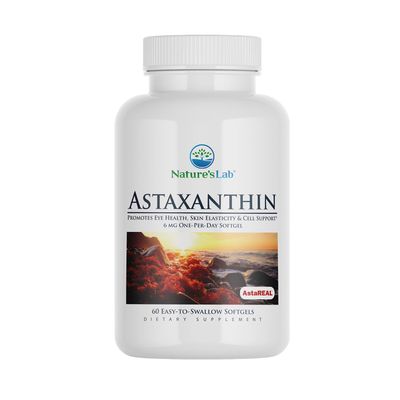 Nature&#39;s Lab AstaREAL Astaxanthin - 6mg of Potent Antioxidants - 60 Capsules (2 Month Supply)