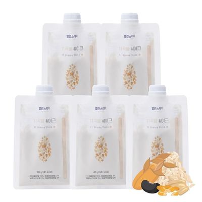 Simple Meal Replacement Shake Powder 1 Pack (40g x 5 Pouches) - Korean Healthy Meal Replacement Drinks, Ready-to-eat Shake Powder (1.41 Ounce (Pack of 5), 11 Grains)