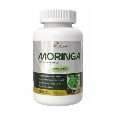 ZAFiNCO Moringa Capsules-1500 mg Organic Moringa Powder Capsules for Energy, Skin, Gut Health, Metabolism, &amp; Immune Support, Rich in Antioxidants, Essential Vitamins &amp; Amino Acids, 90ct