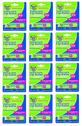 Banana Boat Spf45 Lip Balm Sunscreen 0.15 Ounce (12 Pieces) Strip (4ml)