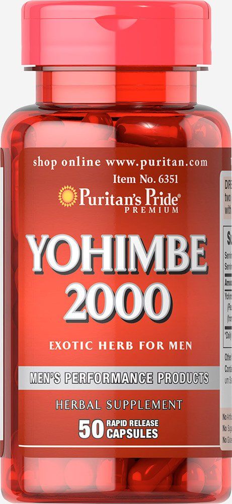 Puritan&#39;s Pride Yohimbe Exotic Herb for Men 250 mg (1000mg Equivalent), Dietary Supplement, 50 Rapid Release Capsules