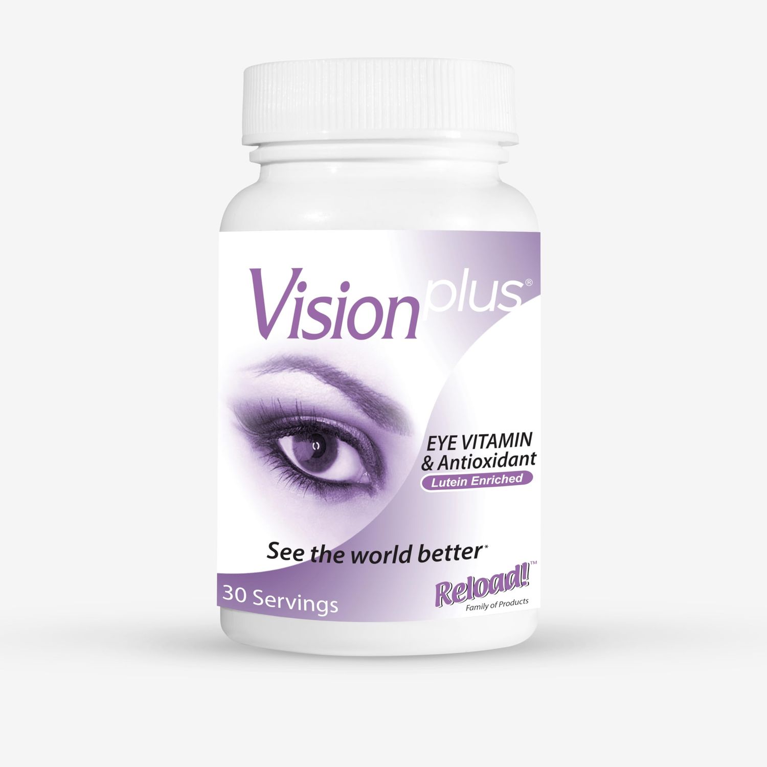 Reload! Vision Plus Eye Health Supplement - Lutein, Zeaxanthin, Bilberry, Vitamin A - 60 Capsules