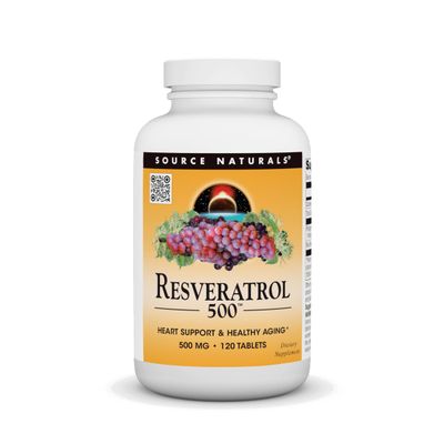 Source Naturals Resveratrol 500, Heart Support &amp; Healthy Aging, 500 mg - 120 Tablets
