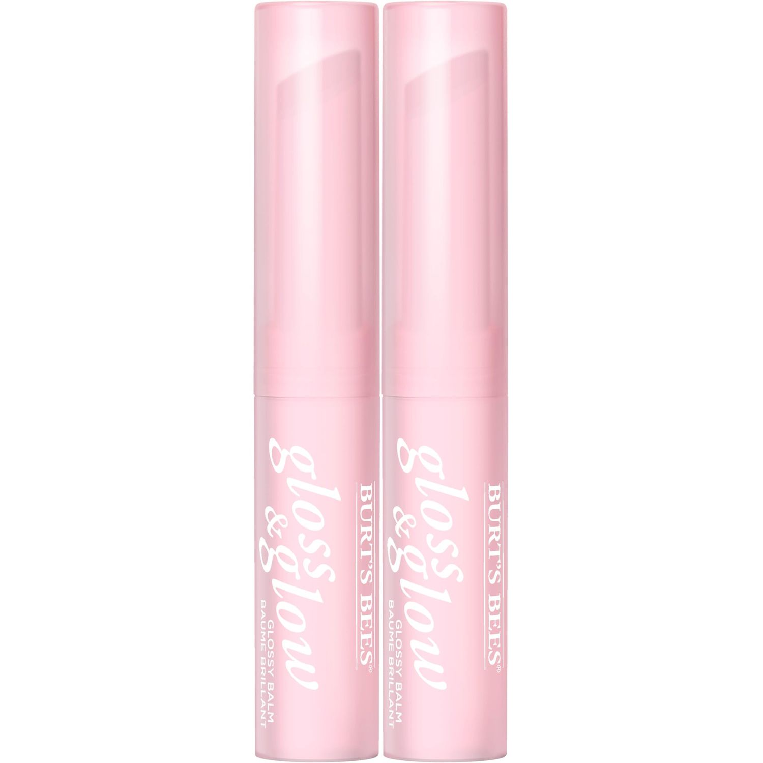 Burts Bees Gloss and Glow Glossy Balm, 100 Natural Origin, Eat, Drink and Be Cherry, 1 Tube, Pack of 2