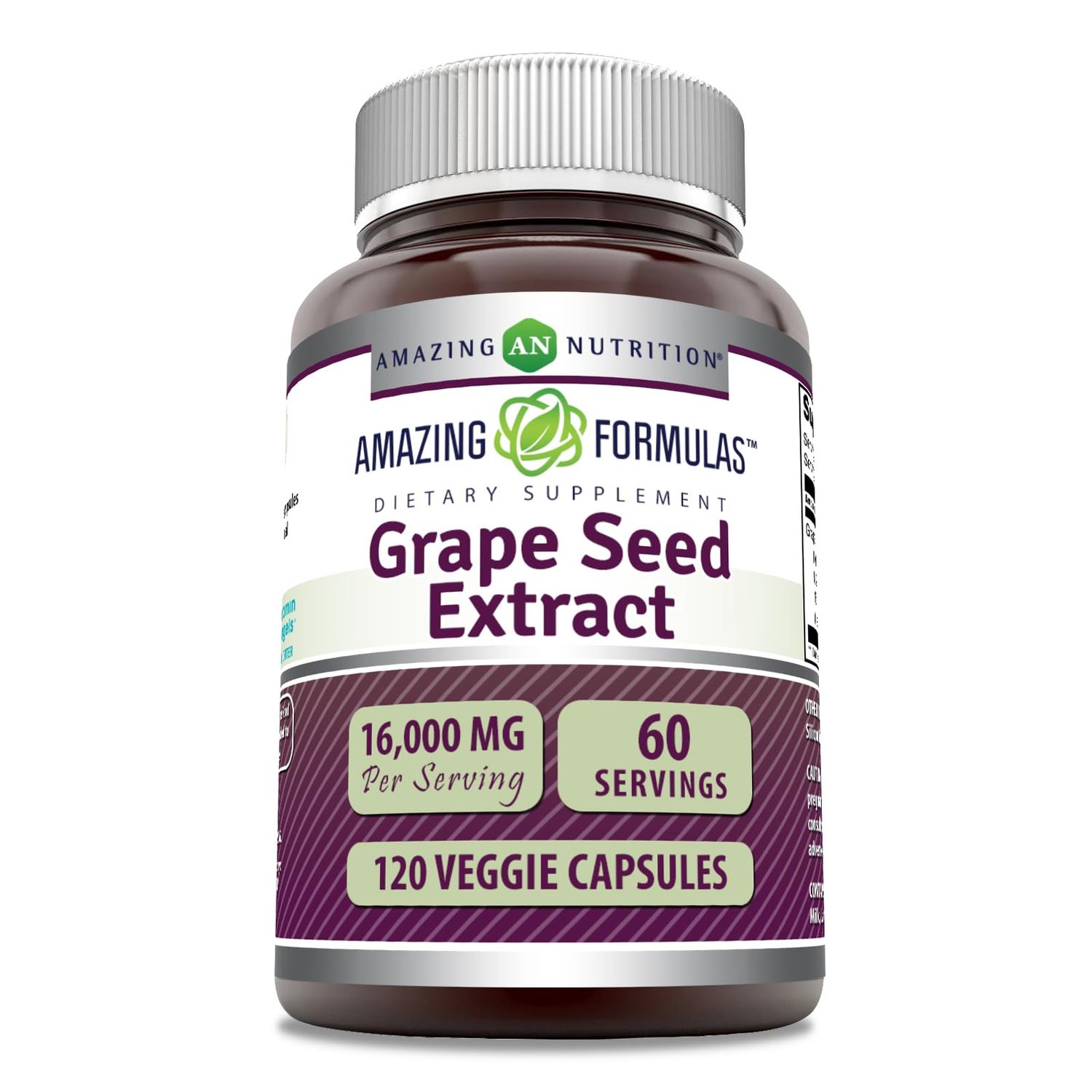 Amazing Formulas Grapeseed Extract 16000mg Per Serving Veggie Capsules Supplement | 20:1 Extract | Non-GMO | Gluten Free | Made in USA (120 Count)