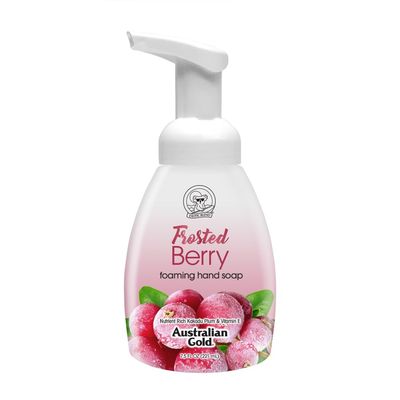 Australian Gold Frosted Berry Foaming Hand Soap for the Holiday Season, 7.5 fl oz, Rich Creamy Lather, Gentle Bathroom &amp; Kitchen Hand Wash, Nostalgic Holiday Scent