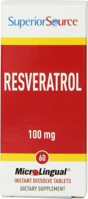 Superior Source Resveratrol 100 mg - Dietary Supplement for Healthy Aging - Supports Brain &amp; Heart Health - Non-GMO &amp; Gluten-Free - 60 MicroLingual Instant-Dissolve Tablets