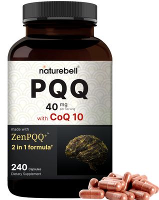 NatureBell PQQ 40mg Per Serving with CoQ10, 240 Capsules | Active Pyrroloquinoline Quinone, Highly Bioavailable ZenPQQ Formula - Promotes Heart, Brain, &amp; Mitochondrial Health - Non-GMO