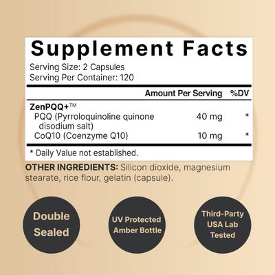 NatureBell PQQ 40mg Per Serving with CoQ10, 240 Capsules | Active Pyrroloquinoline Quinone, Highly Bioavailable ZenPQQ Formula - Promotes Heart, Brain, &amp; Mitochondrial Health - Non-GMO