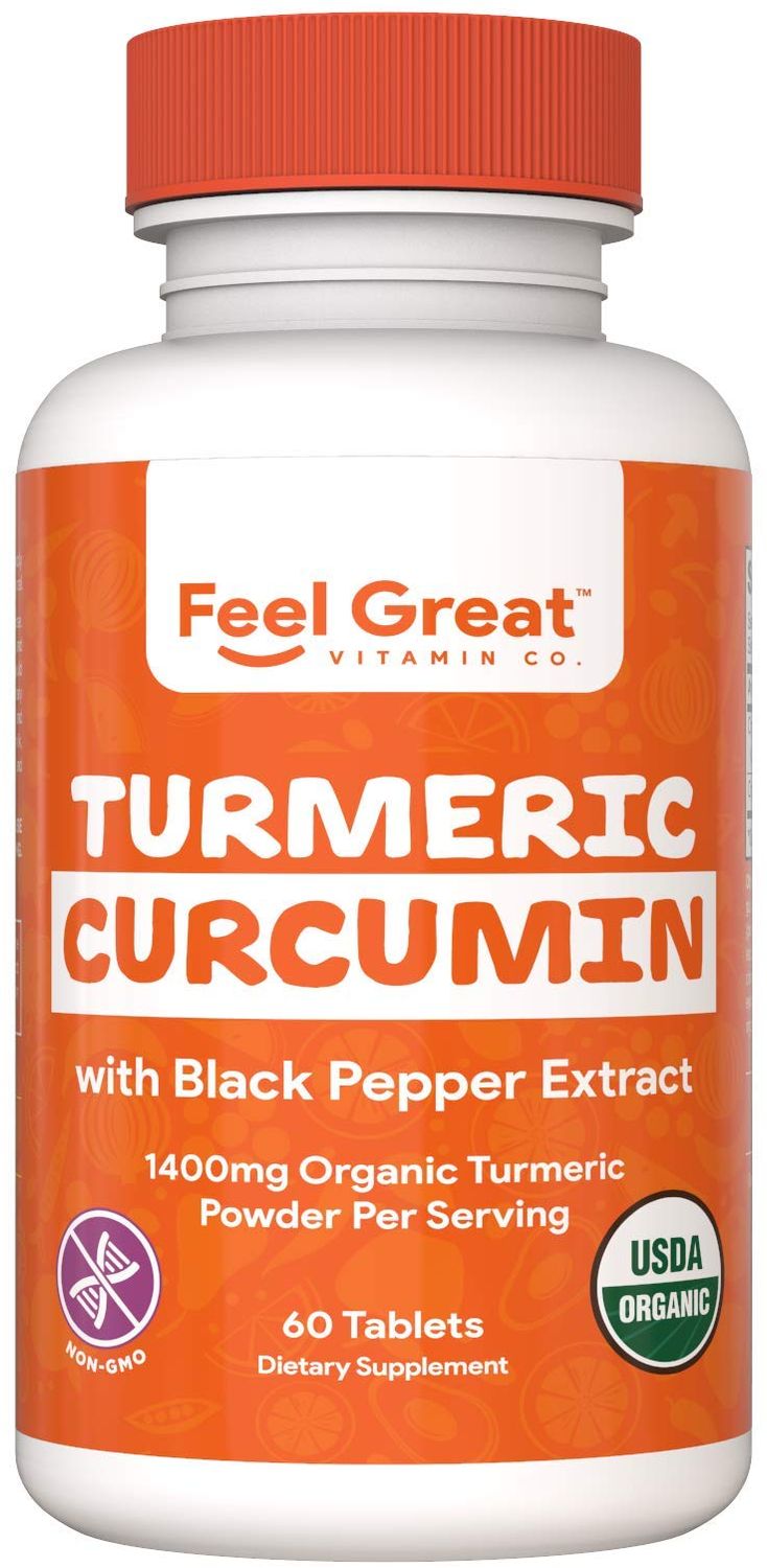Organic Turmeric Curcumin with Organic Black Pepper 1400 mg - 95 Standardized Curcuminoids &amp; Black Pepper Extract for Better Absorption &amp; Potency - Joint Support - 60 Count
