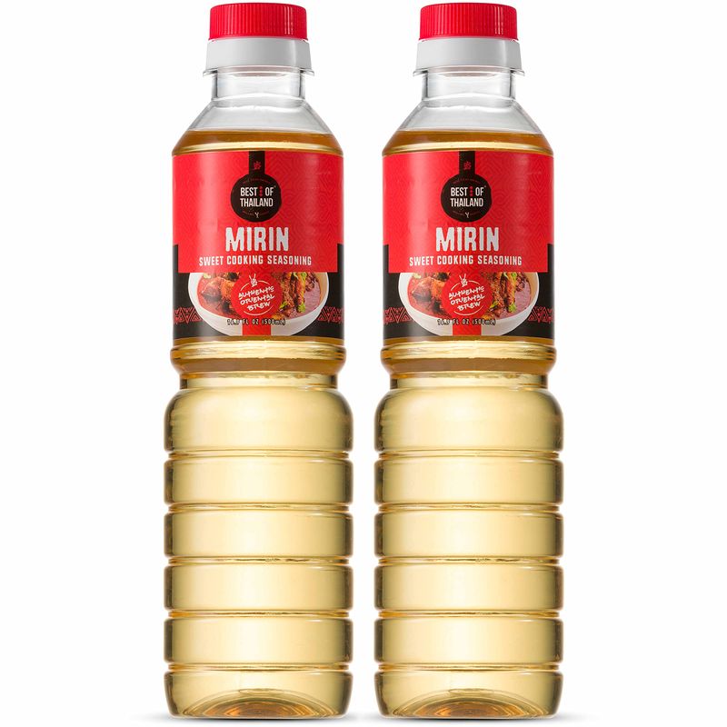 Best of Thailand Mirin | Authentic Sweet Japanese Rice Wine Condiment for Cooking &amp; Seasoning Homemade Sauces, Marinade, Glaze, Salad Dressing, Sushi Rice | Kosher for Passover | 16.9 Oz 2 Pack