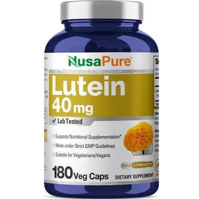 NusasPure Lutein 40mg 180 Veggie Capsules (Non-GMO, Vegan)