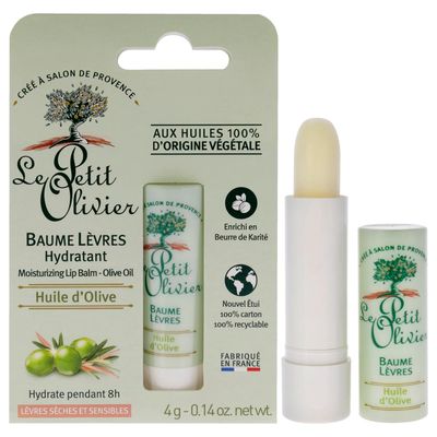 Le Petit Olivier Moisturising Lip Balm Stick - Enriched with Olive Oil - Softens and Smooths Dry Lips - Made with Natural Vegetable Oils - 0.14 oz