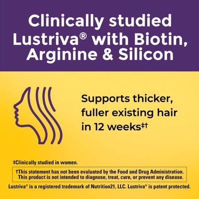 Nature Made Hair Growth Softgels with Lustriva, Biotin, Vitamin C &amp; A, Support Healthy Hair as You Age, 30 Softgels, 30 Day Supply