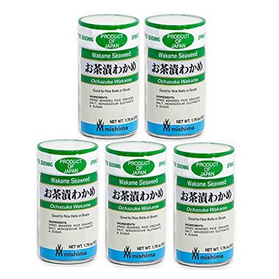 Mishima Ochazuke Wakame | Furikake Rice Seasoning | Prepared Seaweed and Sesame | Product of Japan (5-pack)