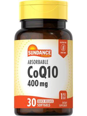 Sundance CoQ10 | 400mg | 30 Softgels | with Black Pepper Extract | Non-GMO and Gluten Free Supplement