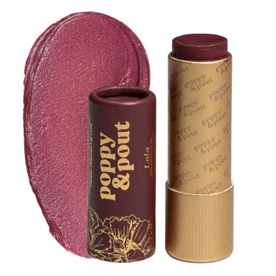 Poppy &amp; Pout All Natural Lip Tint, Cardboard Tube, Hand-Filled, Beeswax, Vitamin E, Coconut Oil, Cruelty Free, All-Natural Shades (Lola)