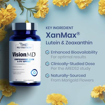 1MD Nutrition VisionMD Eye Vitamin CARMIS - Eye Supplement for Adults - with OptiLut Lutein &amp; Zeaxanthin - Supports Vision Health Care, Everyday Eye Strain, &amp; Occasional Dry Eye - 30 Softgels
