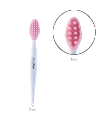 BlushLips A Double-Sided Silicone Exfoliating Soft Lip Brush Applicator Wand Tool For Plump Smoother Fuller Lip Appearance (Pink)