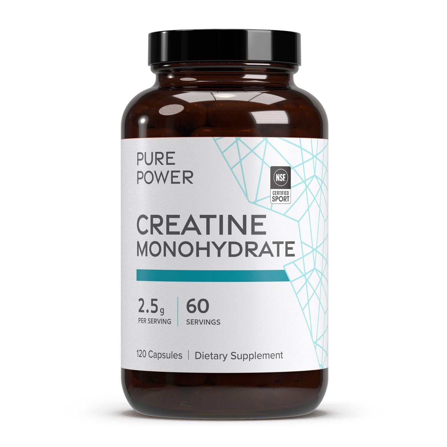 Dr. Mercola Pure Power Creatine Monohydrate, 60 Servings (120 Capsules) 2.5g Per Serving, Dietary Supplement, Strength and Energy, Non-GMO, NSF Certified for Sport