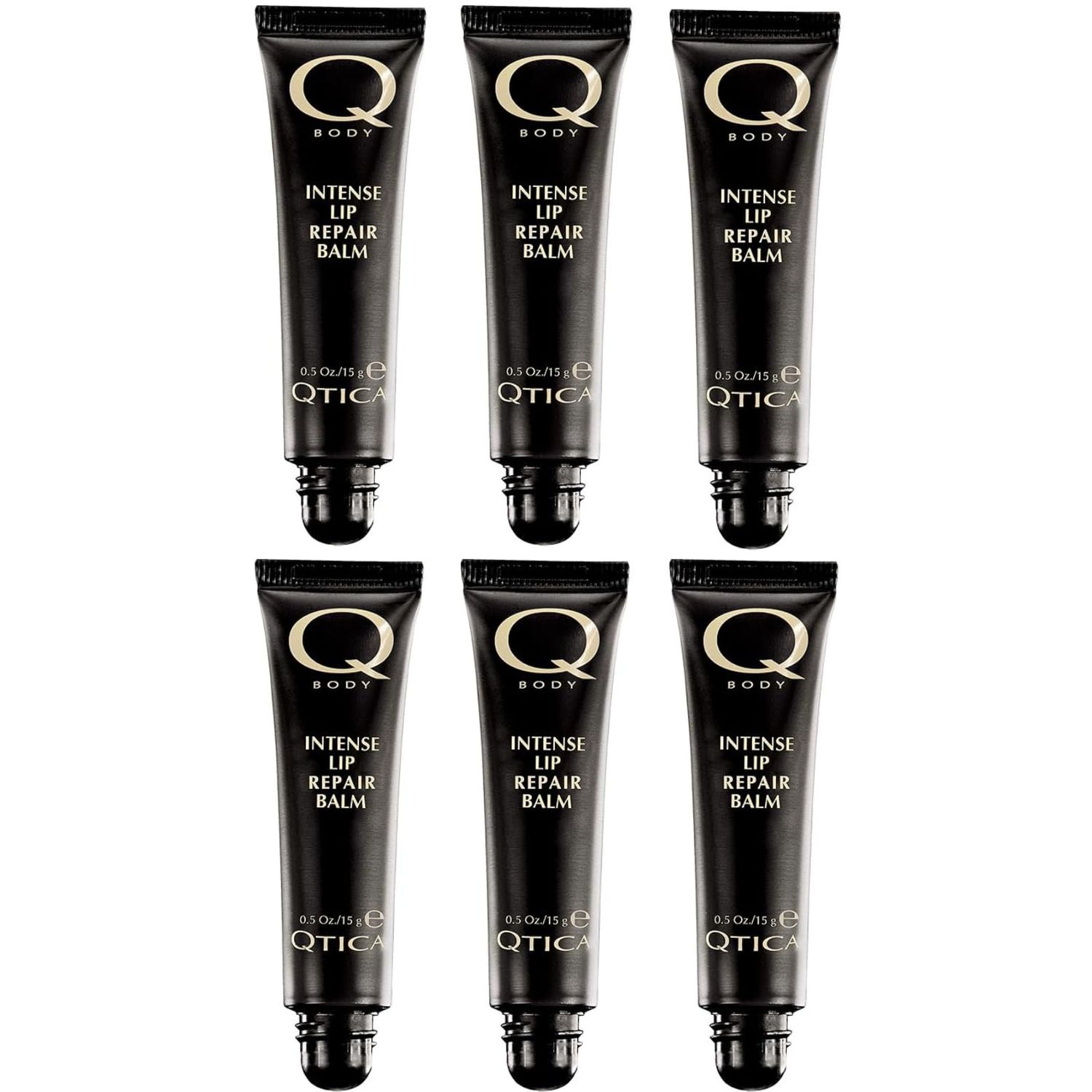 Qtica Intense Lip Repair Balm - Set of 6 by QTICA Beeswax Smooth Creamy Texture Restorative Lip Gel for Dry, Chapped Lips Instant Hydration, Softness
