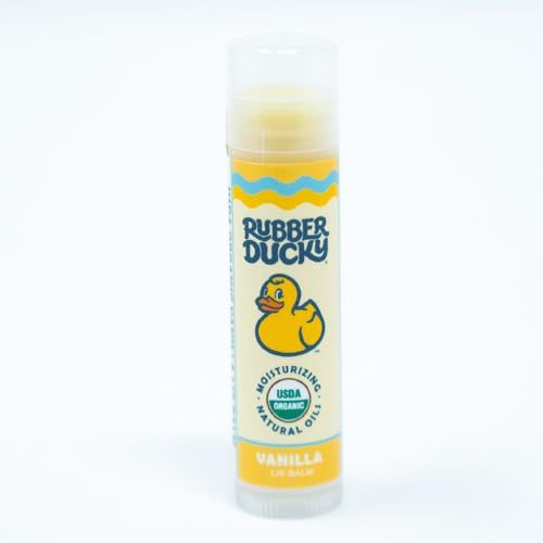 Rubber Ducky Sunscreen - Organic Lip Balm for Women, All Natural Lip Balm Stick with Vitamin E - Moisturizing &amp; Hydrating Lip Balm for Dry Lips - Untinted and Non-Toxic Lip Care - Vanilla, 3 Pack