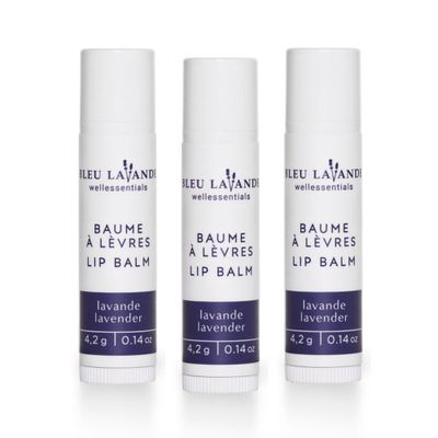Bleu Lavande - Natural Lavender Lip Conditioner - Stick Lip Balm Repairs, Moisturizes &amp; Protects - Soothes Chapped Lips &amp; Restores Hydratation - Olive Oil &amp; Shea Butter Base Lip Care - 4.2g - 3 Pack