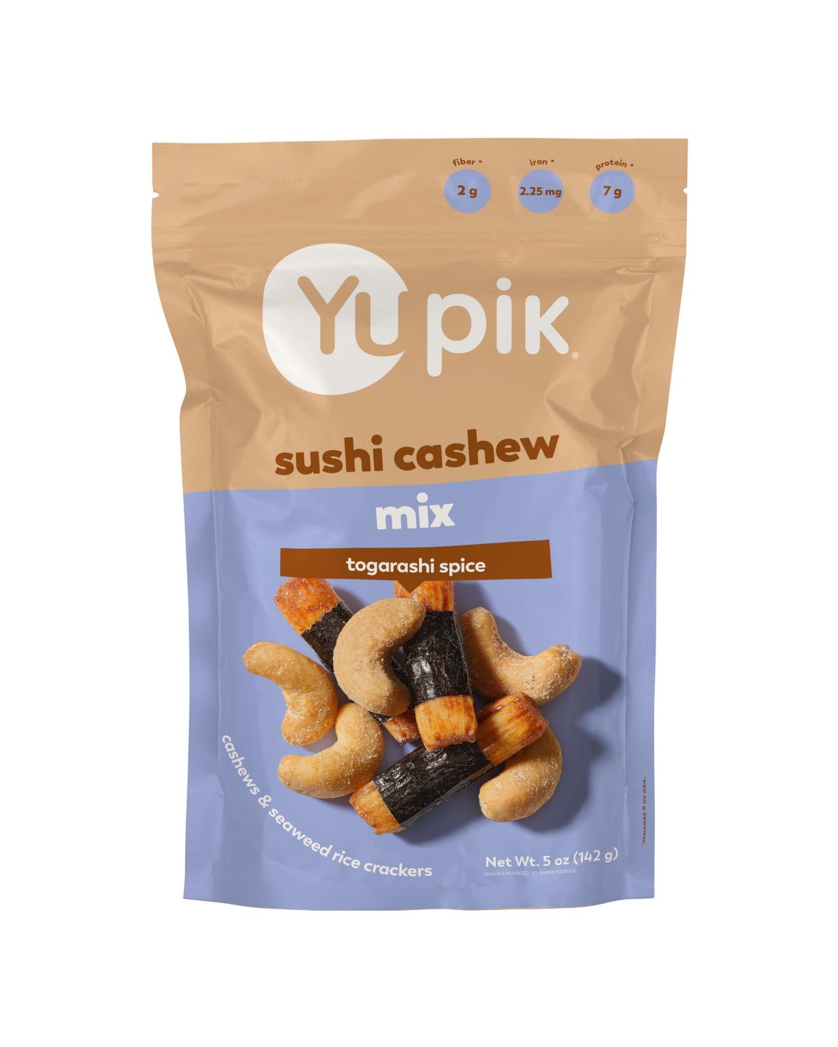 Yupik Sushi Mix with Cashews, 5 Oz, Crunchy Savory Snack, Rice Crackers, Dried Seaweed, Sushi Flavored Nuts, Shichimi Togarashi Spices, Unique Asian-Inspired Snack, Party Snacks