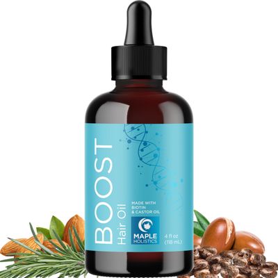 Volumizing Rosemary Hair Oil Serum - Moisturizing Scalp and Hair Oil for Men &amp; Women Infused with Amla Black Castor Pumpkin Argan &amp; Jojoba - Lightweight Hydrating Vegan &amp; Color Safe (Herbal Scent)