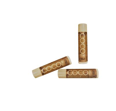 CocoMe 100 Organic Coconut Lip Balm - 3 Pack Lip Balm with Coconut Scent. Best for Adults and Children to Prevent Chapped Lips.