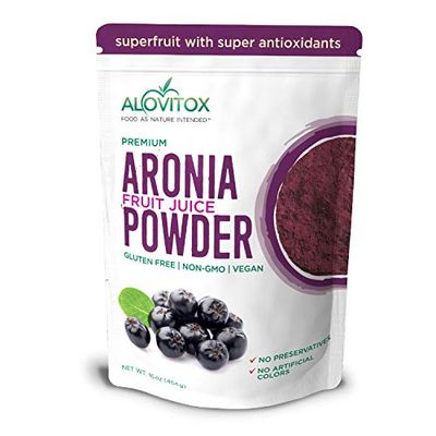 Alovitox Aronia Berry Powder | Antioxidant-Dense Juice Superfood with Dietary Fiber, Vitamins, Calcium, Iron, Boosts Immune System &amp; Reduces Blood Pressure | RAW, Vegan, Non-GMO, Gluten-Free | 16 oz