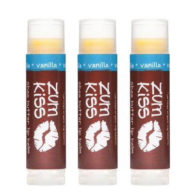 Zum Indigo Wild Kiss Stick - Natural Lip Balm with Organic Beeswax, Sunflower Oil &amp; Vitamin E - Flavored, Hydrating Lip Moisturizer - Vanilla (3 Pack)