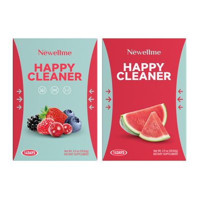 NEWELLME Watermelon &amp; Berry Superfoods Blend Powder - Natural Antioxidant &amp; Greens Mix with Fruits and Veggies - Plant-Based, Vegan, 28 Packets- Happy Cleaner Mix