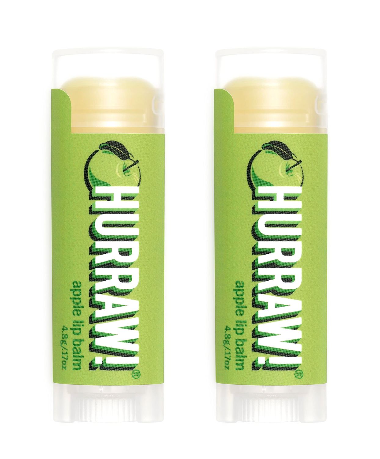 Hurraw! Apple Lip Balm, 2 Pack: Organic, Certified Vegan, Cruelty and Gluten Free. Non-GMO, 100 Natural Ingredients. Bee, Shea, Soy and Palm Free. Made in USA