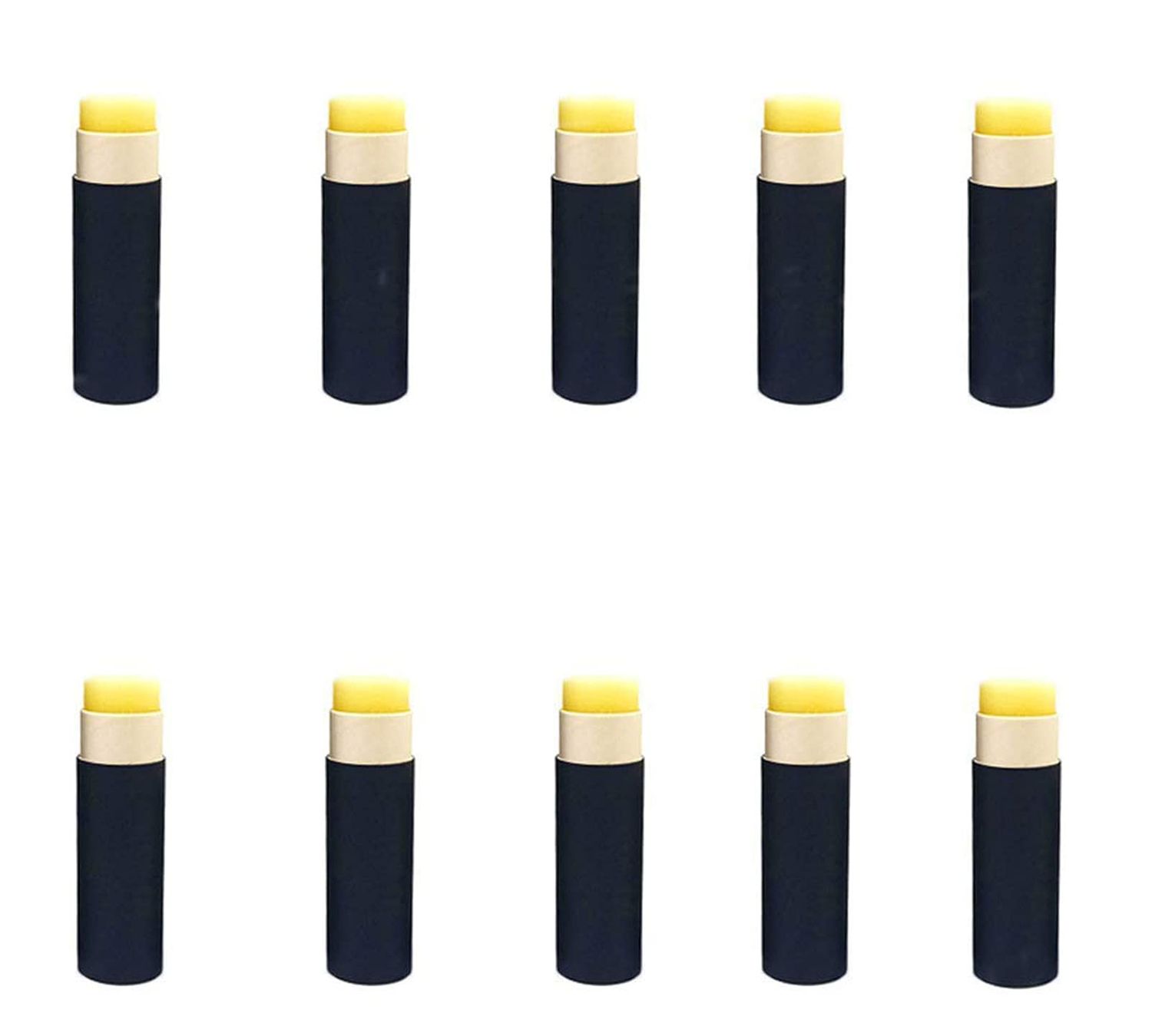 Healthcom 10 Pack 15ml Paperboard Lip Balm Tubes Kraft Paper Lipstick Tube Cardboard 0.5 Oz Empty Deodorant Container Solid Perfume Tube Cosmetic Box for DIY Chapstick Deodorant Crayon(Black)