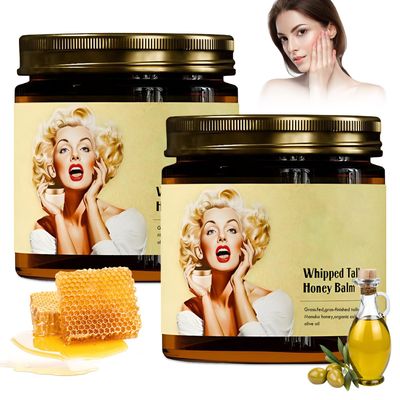 Whipped Beef Tallow and Manuka Honey Balm, Facial Tallow and Honey Balm, Organic Nourishing Face C-ream, Moisturizer, Body Lotion, Skin Care and Lip Balm Hydrating Moisturizing(2PC)