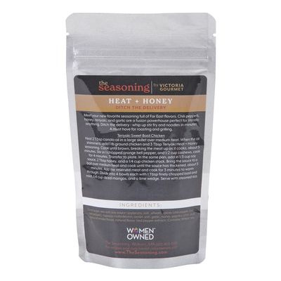 Victoria Taylor's Teriyaki Heat Honey: Bold Far East Flavors in a 3.5 oz Pouch - Sweet and Spicy Teriyaki Seasoning