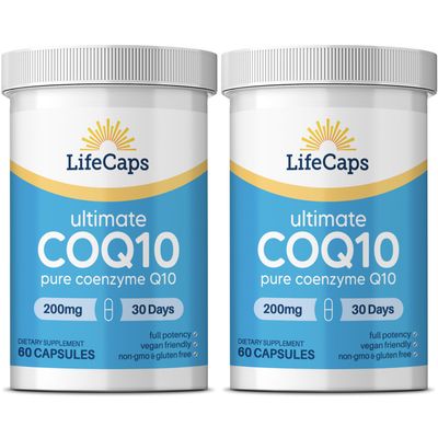 LifeCaps CoQ10 200mg - Ultimate CoQ10 - Ultra High Absorption Q10 Supplements - 60 Count (2)