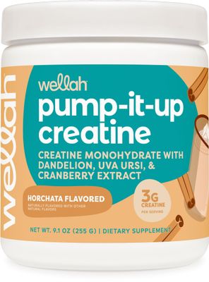 Wellah Pump-It-Up Creatine Horchata Flavored (50 Servings) - Creatine Monohydrate with Dandelion, Uva Ursi, &amp; Cranberry Extract
