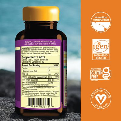 Nutrex Hawaii BioAstin Supreme Hawaiian Astaxanthin - 6mg, 60 Softgels - Farm-Direct Premium Antioxidant Supplement for Eye, Skin, Joint &amp; Immune System Health - Blended with Extra Virgin Olive Oil