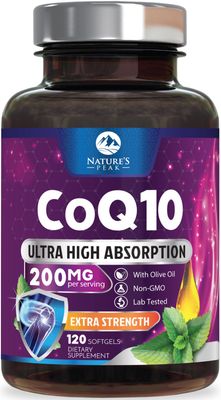 Co Q 10 Supplement - CoQ10 200mg Antioxidant, Heart Health Support &amp; Energy Production - Coenzyme Q10 (Ubiquinone) Vitamins Increased Absorption, Gluten Free - Q10 for Women &amp; Men - 120 Softgels