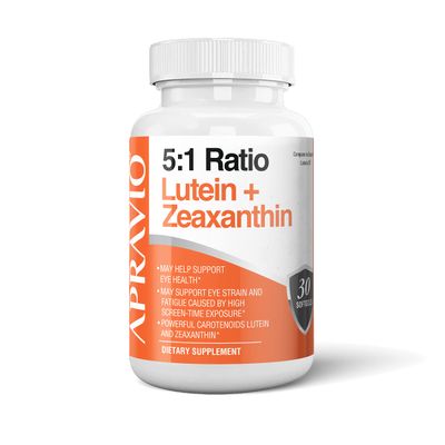 APRAVIO 5:1 Ratio Lutein Zeaxanthin Eye Health Vitamins, Eye Supplements to Help Protect Against Harmful Radicals &amp; Blue Light W/Essential Antioxidants, Reduce Eye Strain, 30 softgels