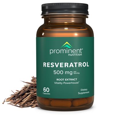 Prominent Nutrition Resveratrol Supplement, Anti-Aging and Immune Support, 98 Pure Trans-Resveratrol Supplement, 500 mg, 30 Day Supply