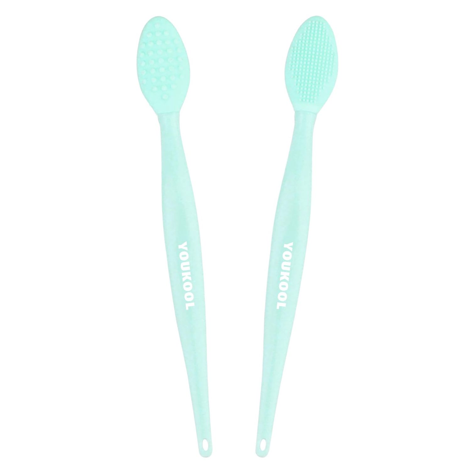 Lip Scrub Brush,Double-Sided Silicone Exfoliating Lip Brush Tool for Smoother and Fuller Lip Appearance,Green,2pcs