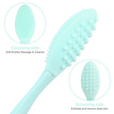 Lip Scrub Brush,Double-Sided Silicone Exfoliating Lip Brush Tool for Smoother and Fuller Lip Appearance,Green,2pcs