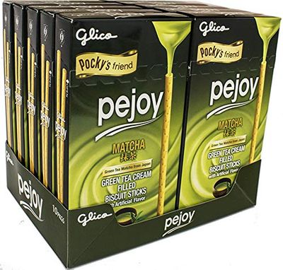 Glico Pejoy Matcha Green Tea Cream Filled Biscuit Sticks, 1.98 Ounces (Pack Of 10)